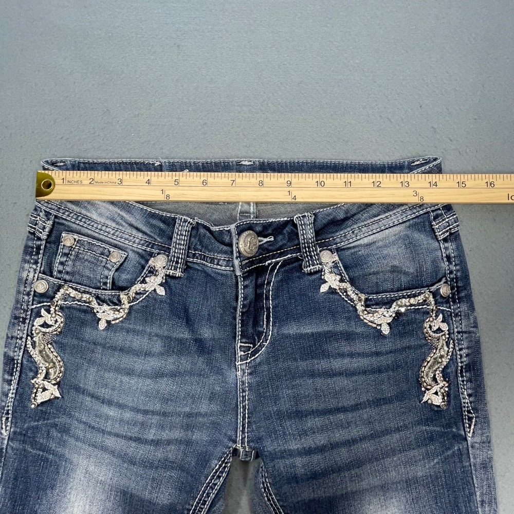 Grace in LA Blue Jeans Bootcut Embroidered Embellished Pockets Womens 28 - Picture 7 of 10